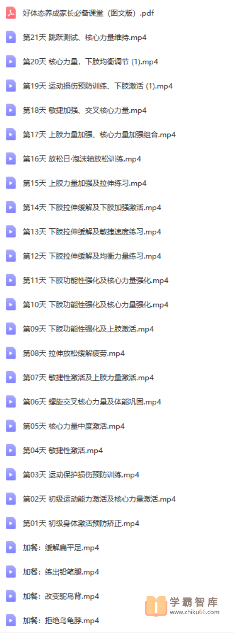 【常青藤爸爸】常爸21天养成儿童好体态【25节视频已完结】（用科学的方法让孩子保持良好体态）-体育运动-第1张