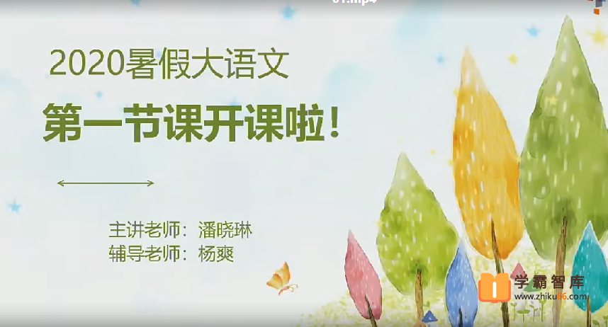 【2020年暑假】大班升一年级语文幼小衔接暑期培训班（勤思在线-潘晓琳）