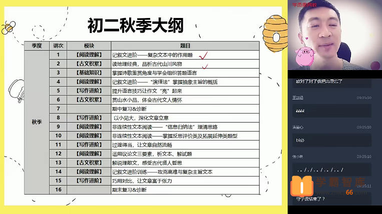 【石雪峰语文】2020秋季初二语文阅读写作班
