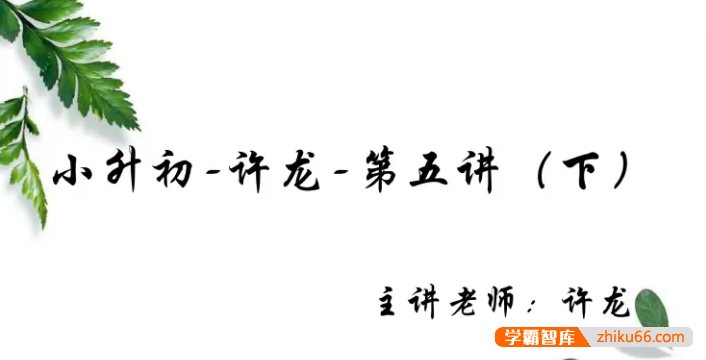 【巨人网校】巨人大语文小升初全年班