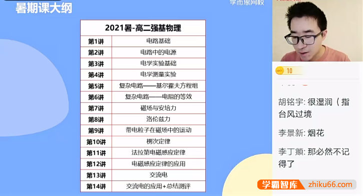 【于鲲鹏物理】2022届于鲲鹏高二物理目标强基计划班-2021暑期