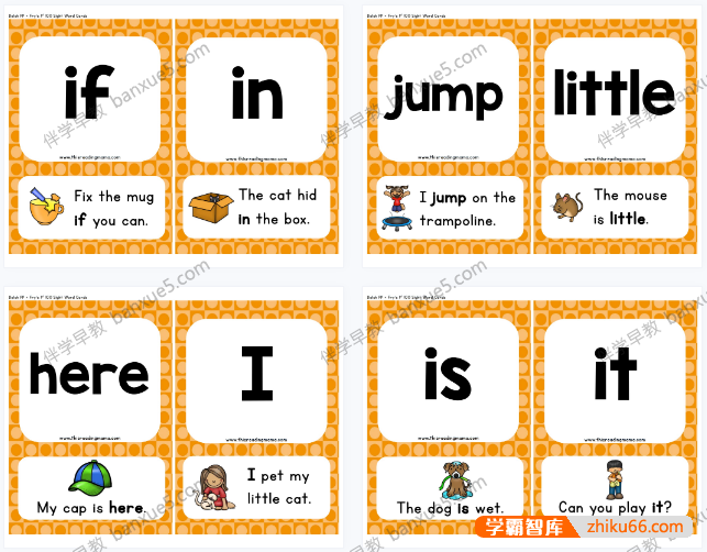自然拼读高频单词《sight word sentence cards》L1-L5共6册PDF-英语启蒙-第2张
