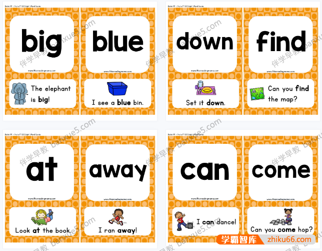 自然拼读高频单词《sight word sentence cards》L1-L5共6册PDF-英语启蒙-第1张