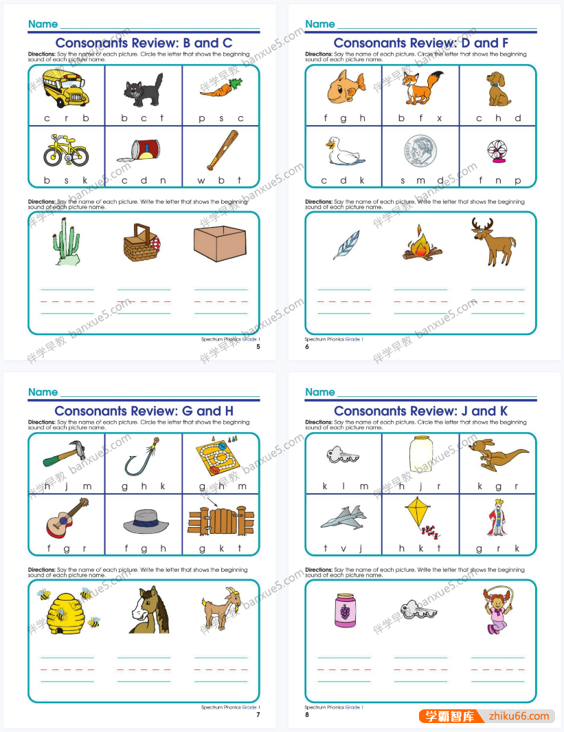 自然拼读练习册《Spectrum Word and Phonics》GK-G6共7册PDF-英语启蒙-第2张